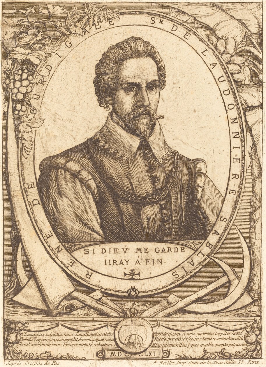 René Laudonnière Sablais (De Burdigale) - Charles Meryon after Crispijn de Passe I