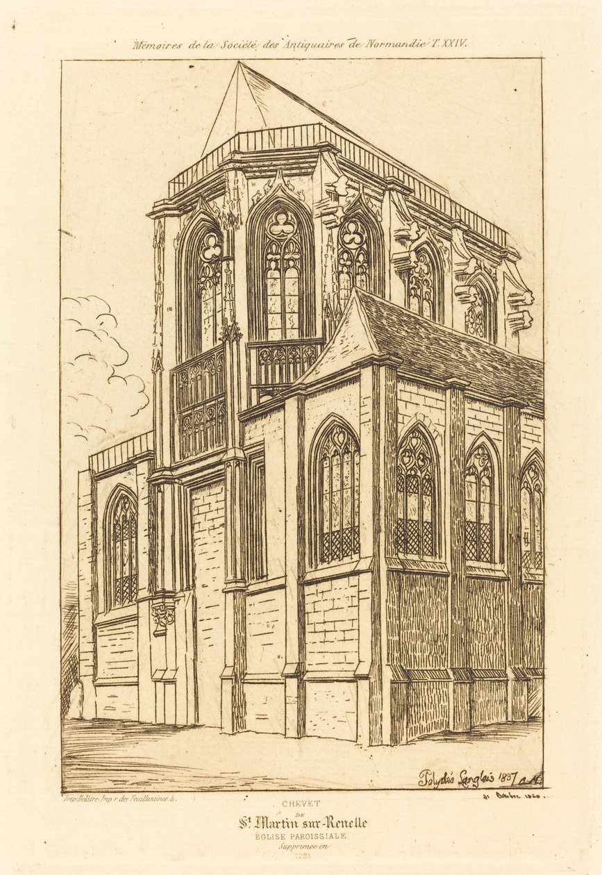 Chevet de St. Martin-sur-Renelle - Charles Meryon after Polycles Langlois