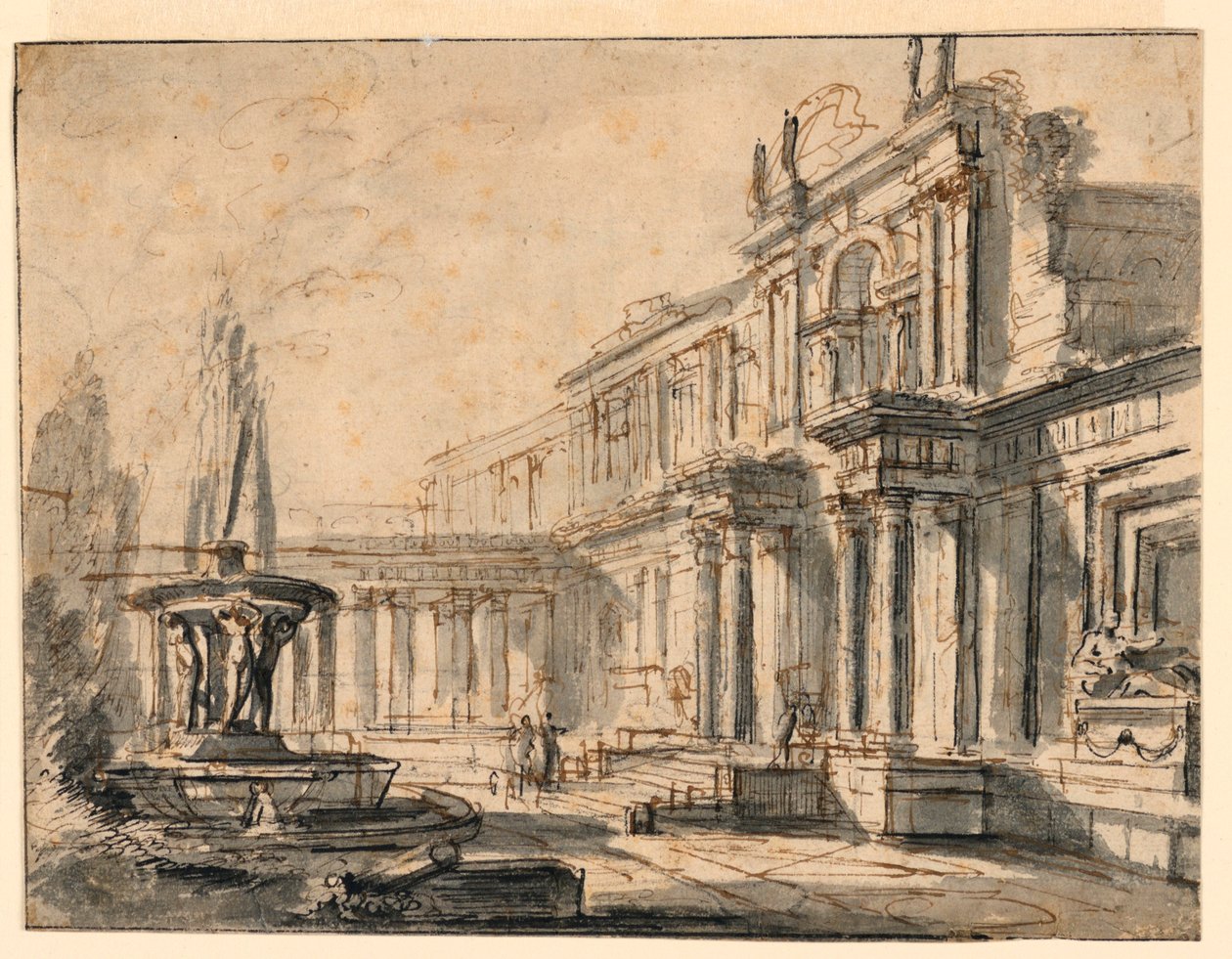 Fantaisie architecturale : une cour - Charles-Michel-Ange Challe
