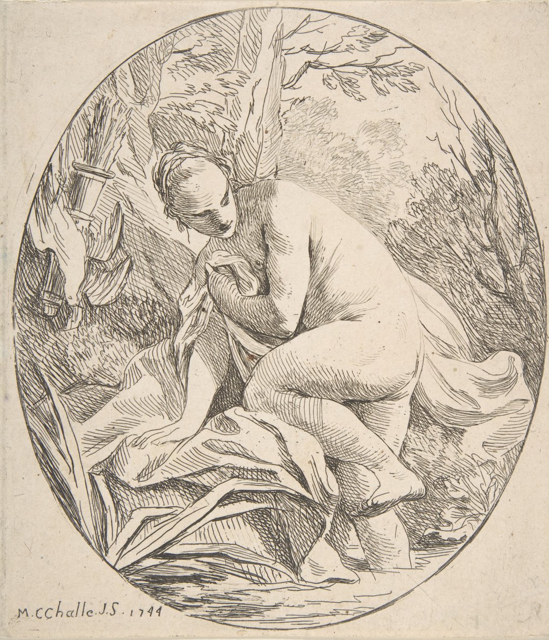 Diane au bain, 1744 - Charles Michel Ange Challe
