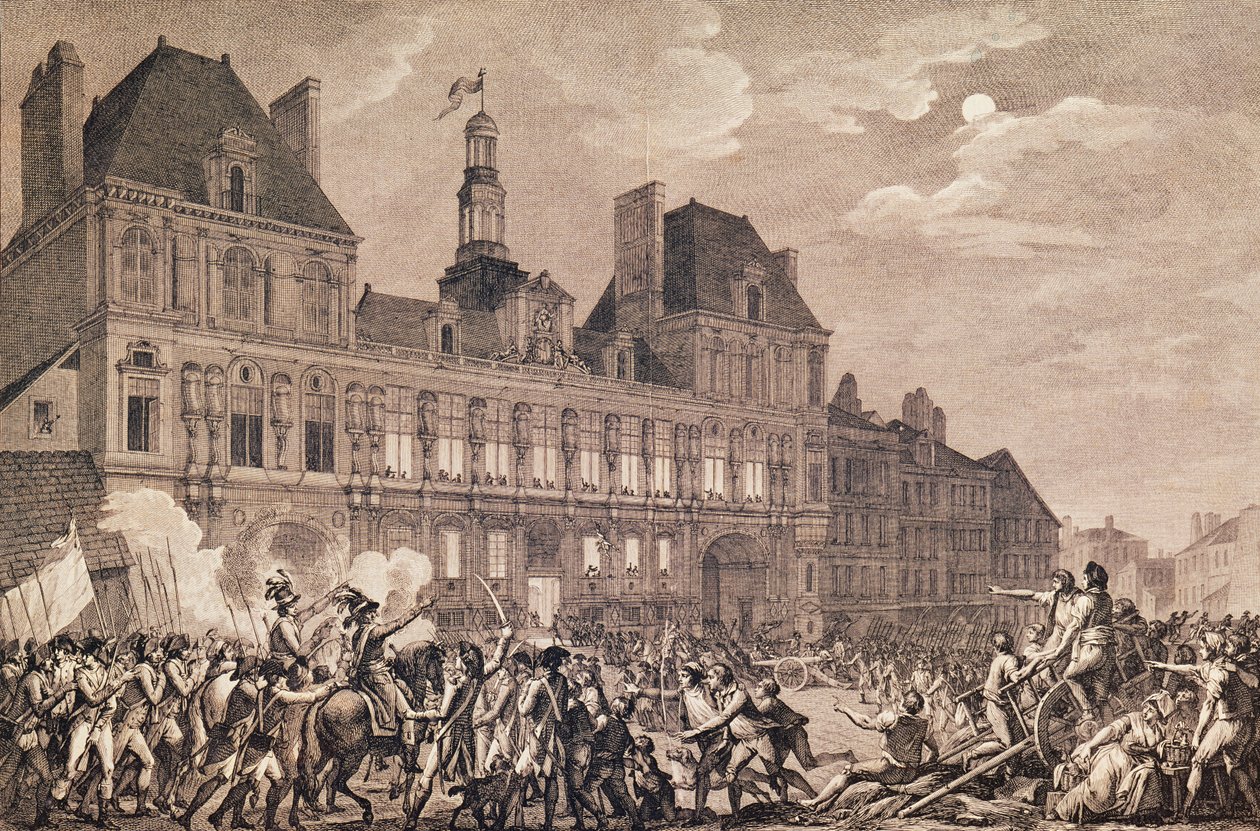 Robespierre, Saint-Just, Couthon et Hanriot se réfugiant à l