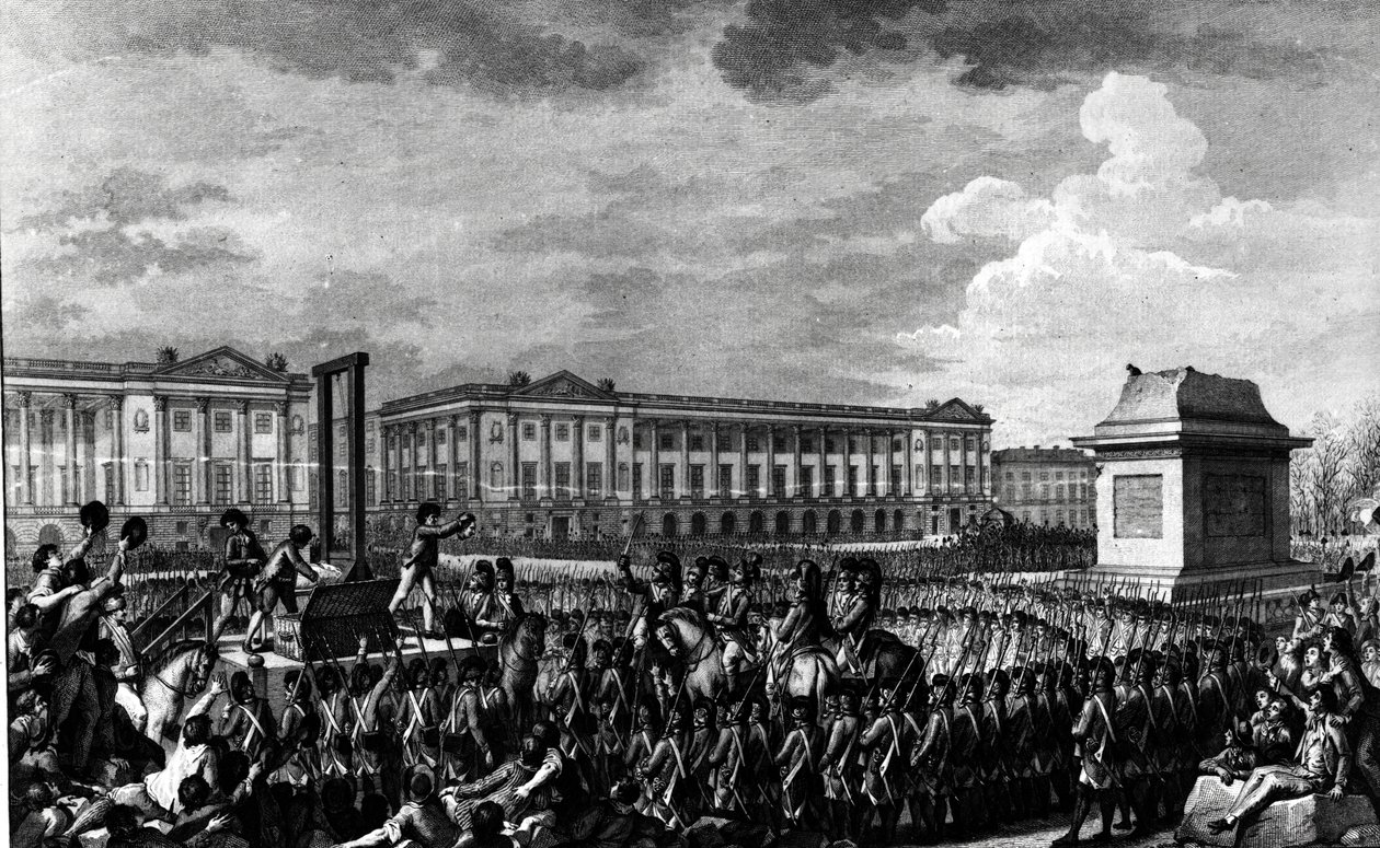 Le jour du 21 janvier 1793 : La mort de Louis XVI (1754-93) sur la Place de la Révolution, gravé par Isidore Stanislas Helman (1743-1809) 1793 - Charles Monnet