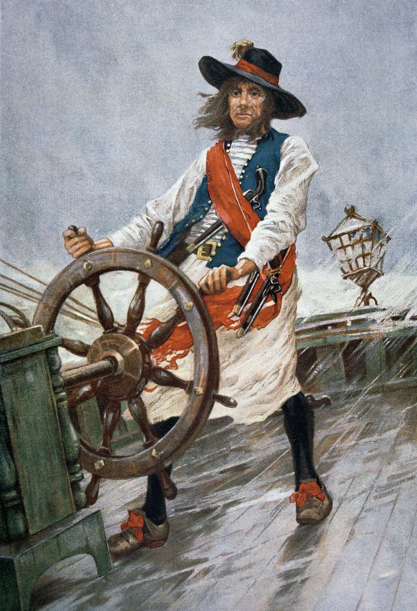 Un pirate-routier de mer (lithographie couleur) - Charles Murray Padday