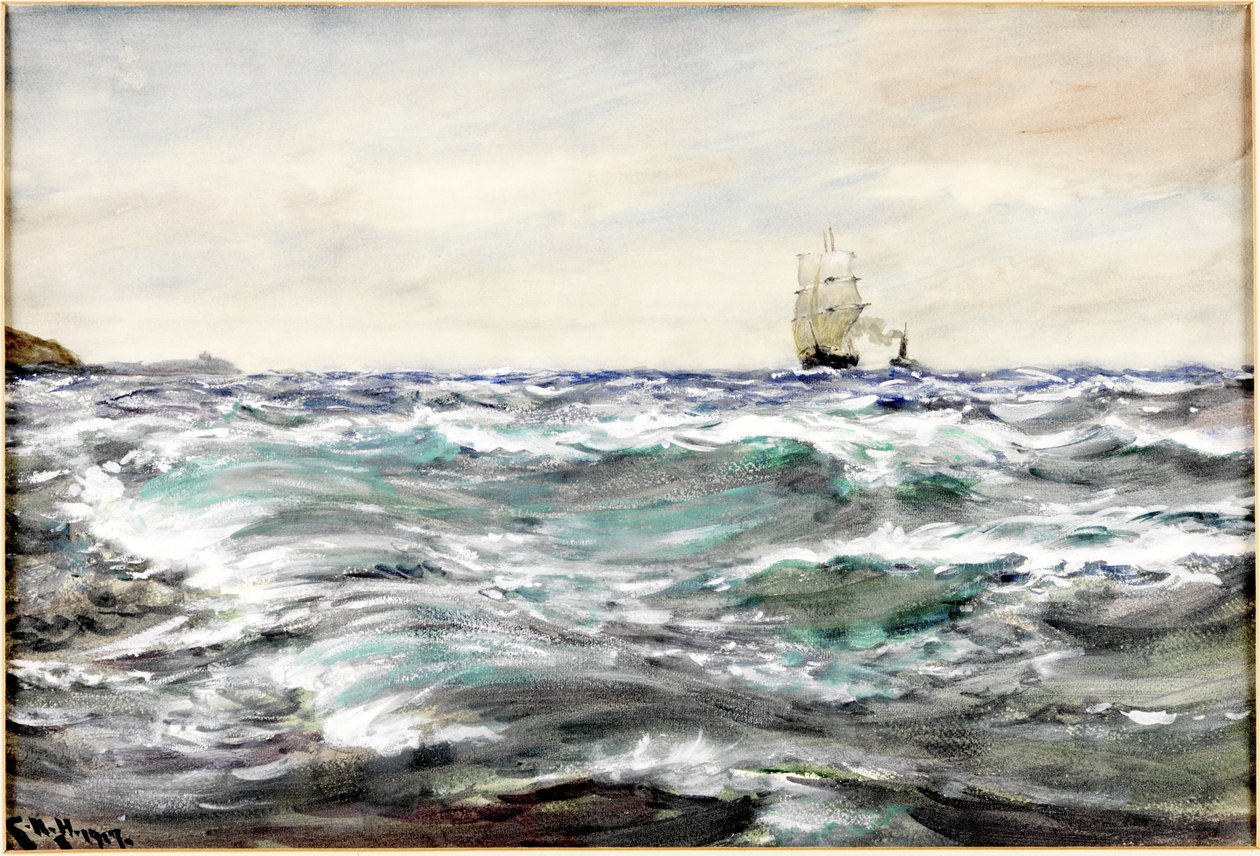Eaux agitées sur le Bar - Charles Napier Hemy