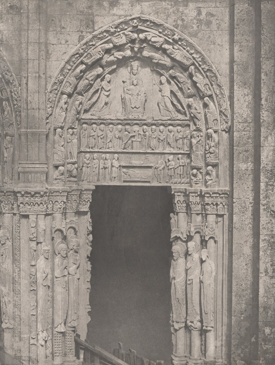 Cathédrale de Chartres, côté occidental, porte latérale droite, XIIe siècle - Charles Nègre