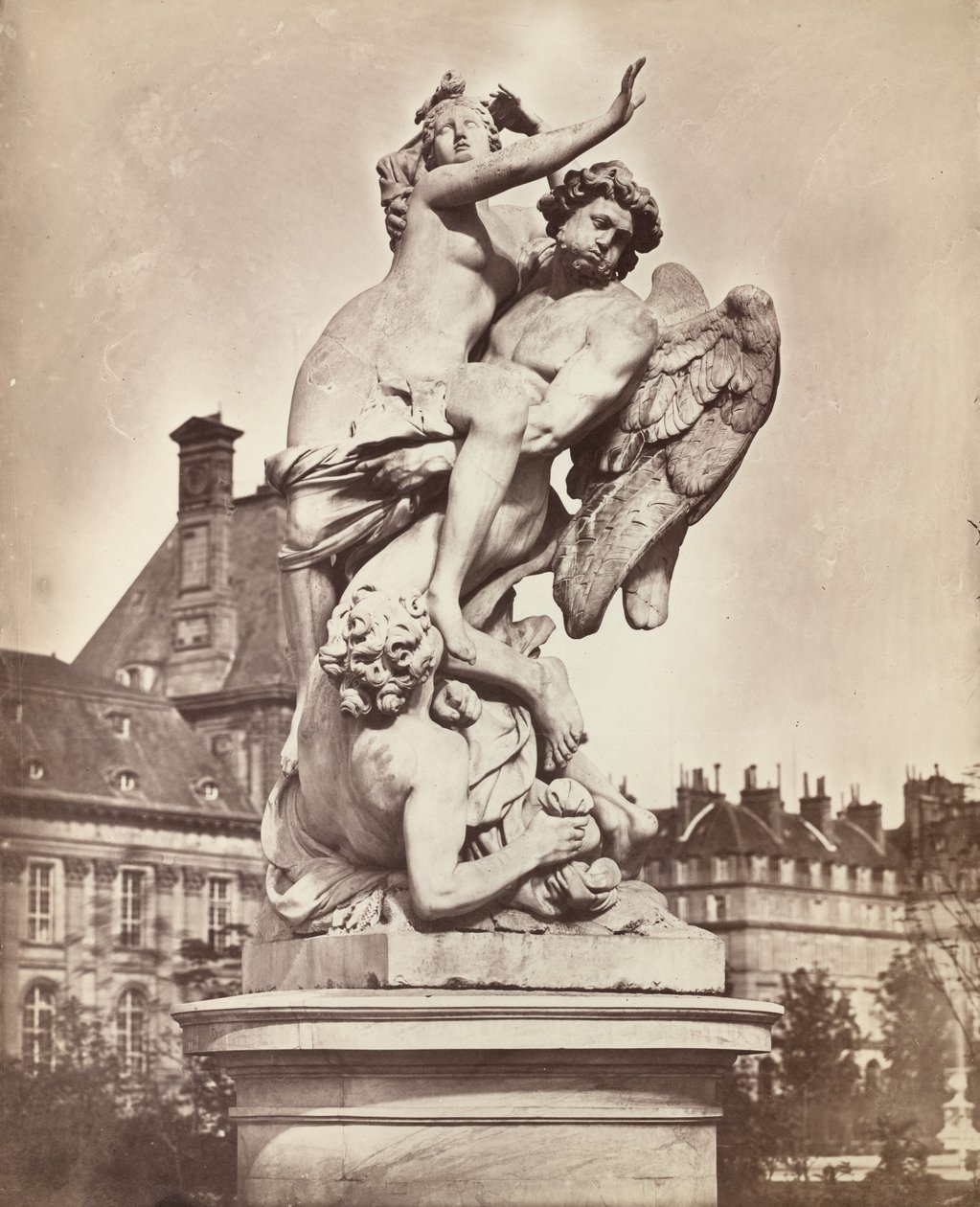 Statue des Tuileries: G. Marsy et A. Flamen: Borée enlevant Orythie - Charles Nègre