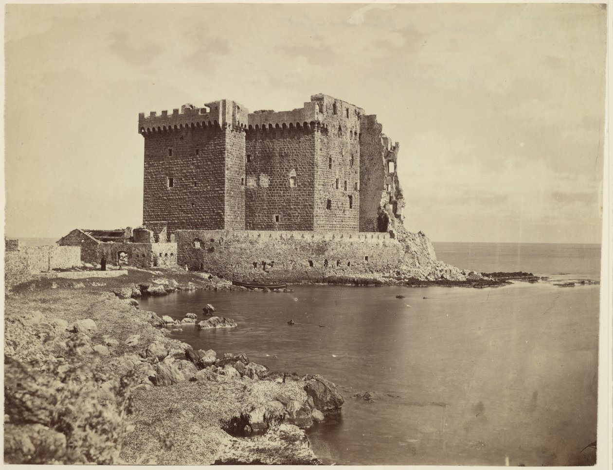[The Castle on the Island of Saint-Honorat, near Cannes] / [Le château de île Saint-Honorat, près de Cannes] - Charles Nègre