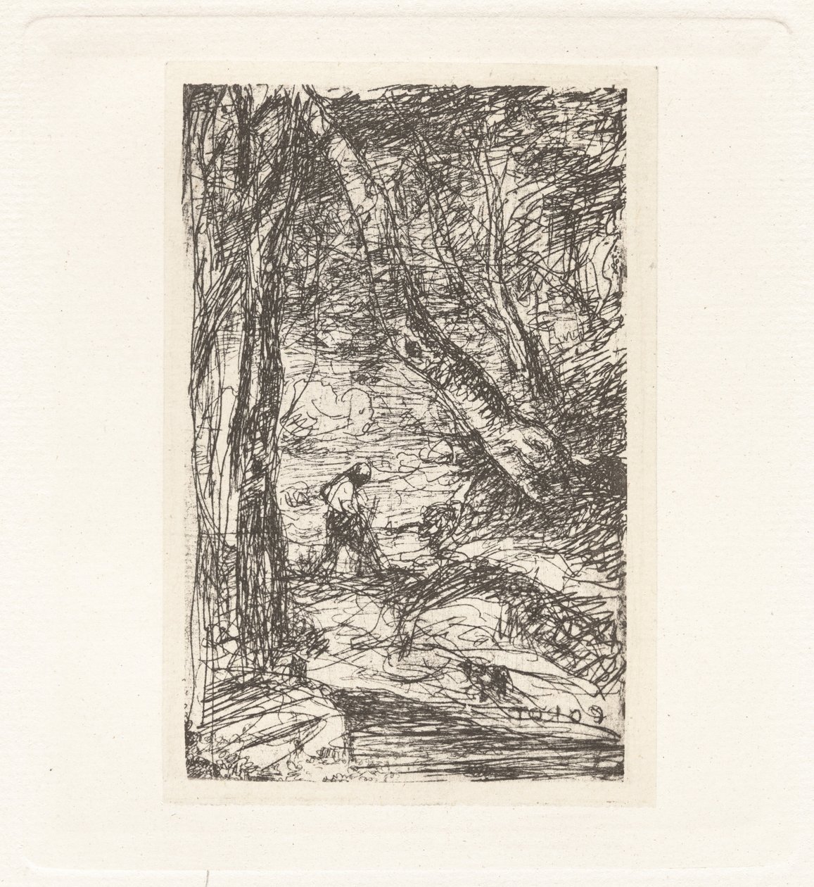Planche XI – Le Bûcheron - Charles Nègre, Jean Baptiste Camille Corot, André Jammes