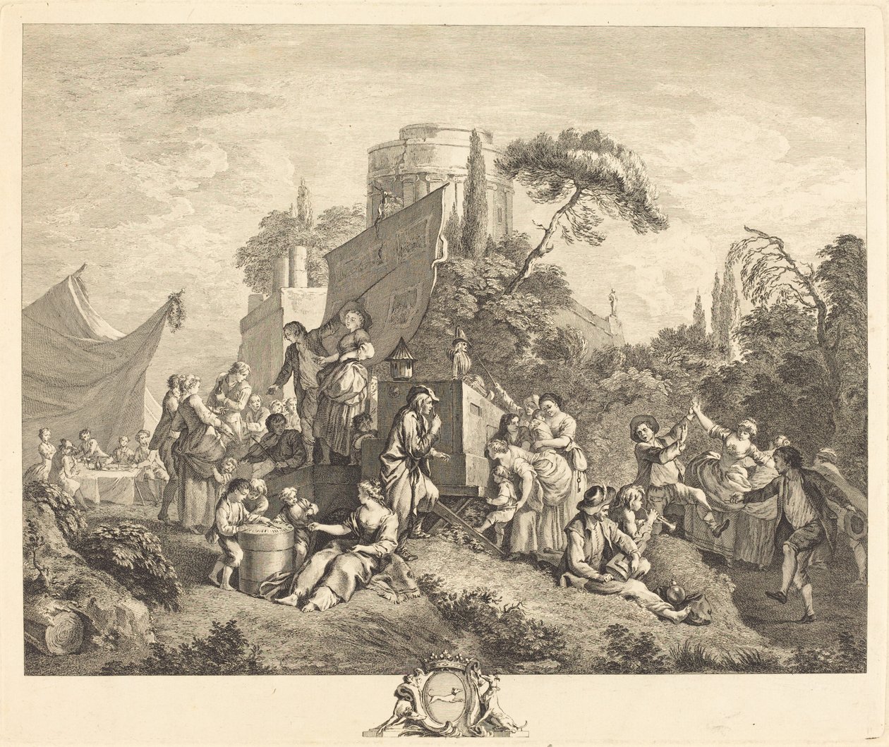 Fête de village - Charles Nicolas Cochin I after François Boucher
