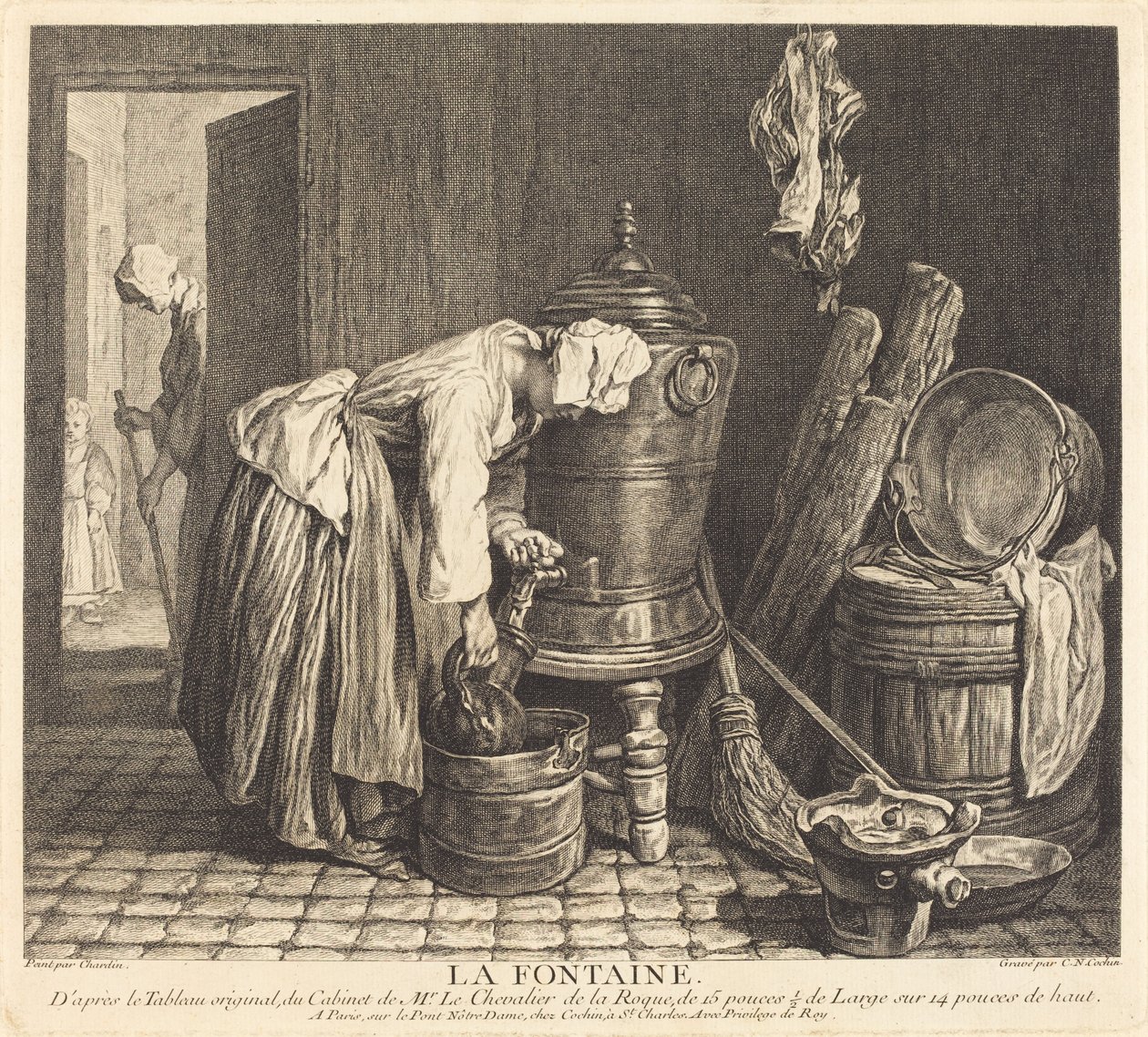 La Fontaine - Charles Nicolas Cochin I after Jean Siméon Chardin
