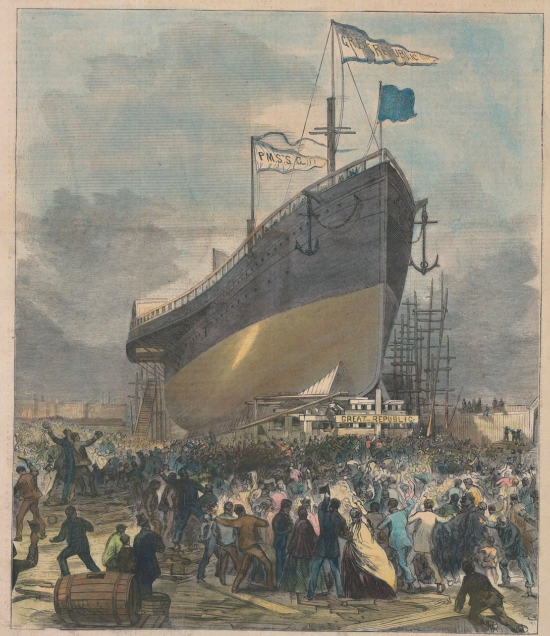 Lancement du vapeur de mer Great Republic, pub. 24 novembre 1866 - Charles Parsons