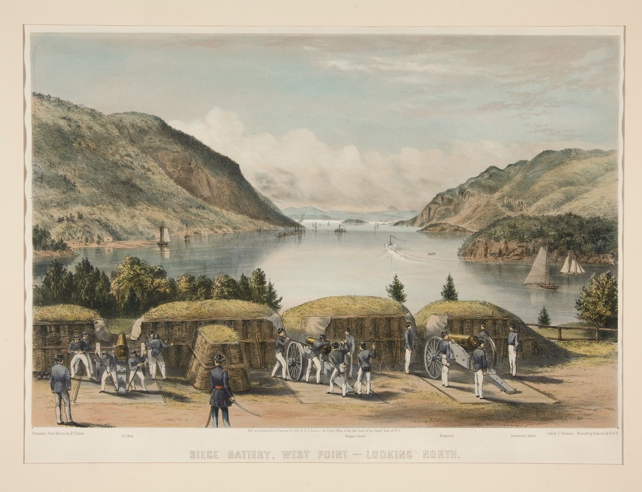 Batterie de siège, West Point - Vue vers le nord - Charles Parsons