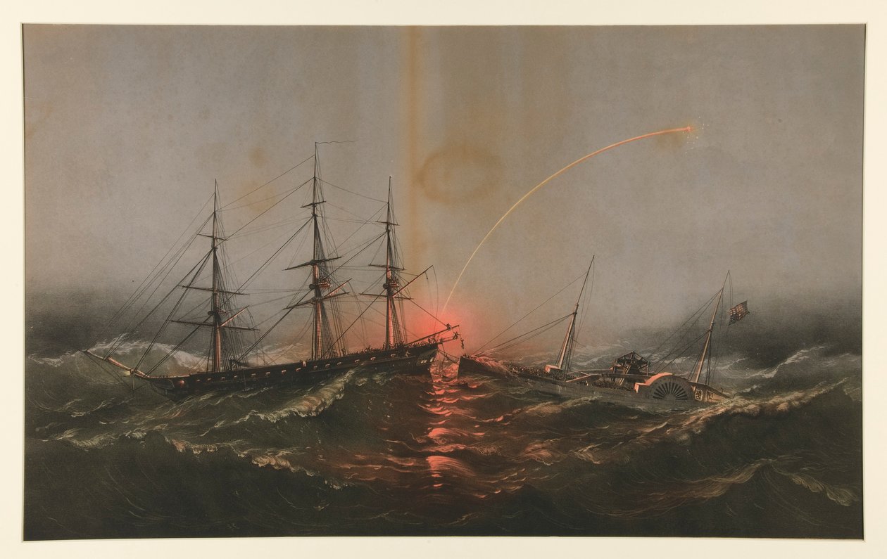 La frégate américaine Sabine, sauvant un bataillon de marines américains du transport Governor - Charles Parsons
