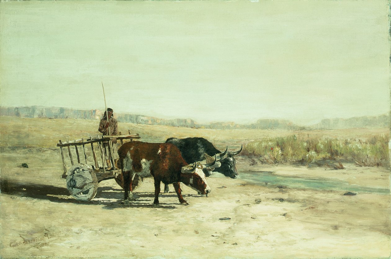 Un chariot à bœufs au Nouveau-Mexique - Charles Partridge Adams