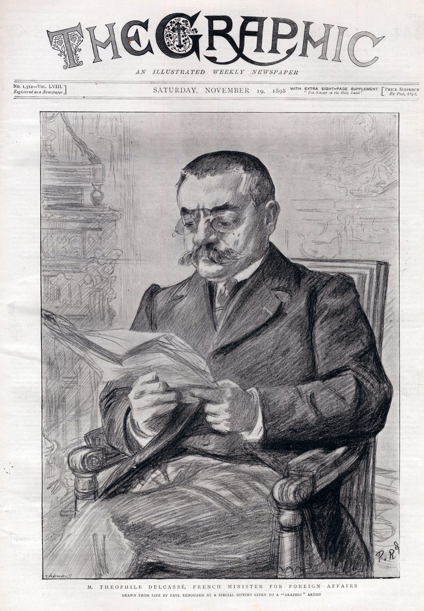 Portrait de Théophile Delcassé (1852-1923), homme politique français et ministre des Affaires étrangères - Charles Paul Renouard