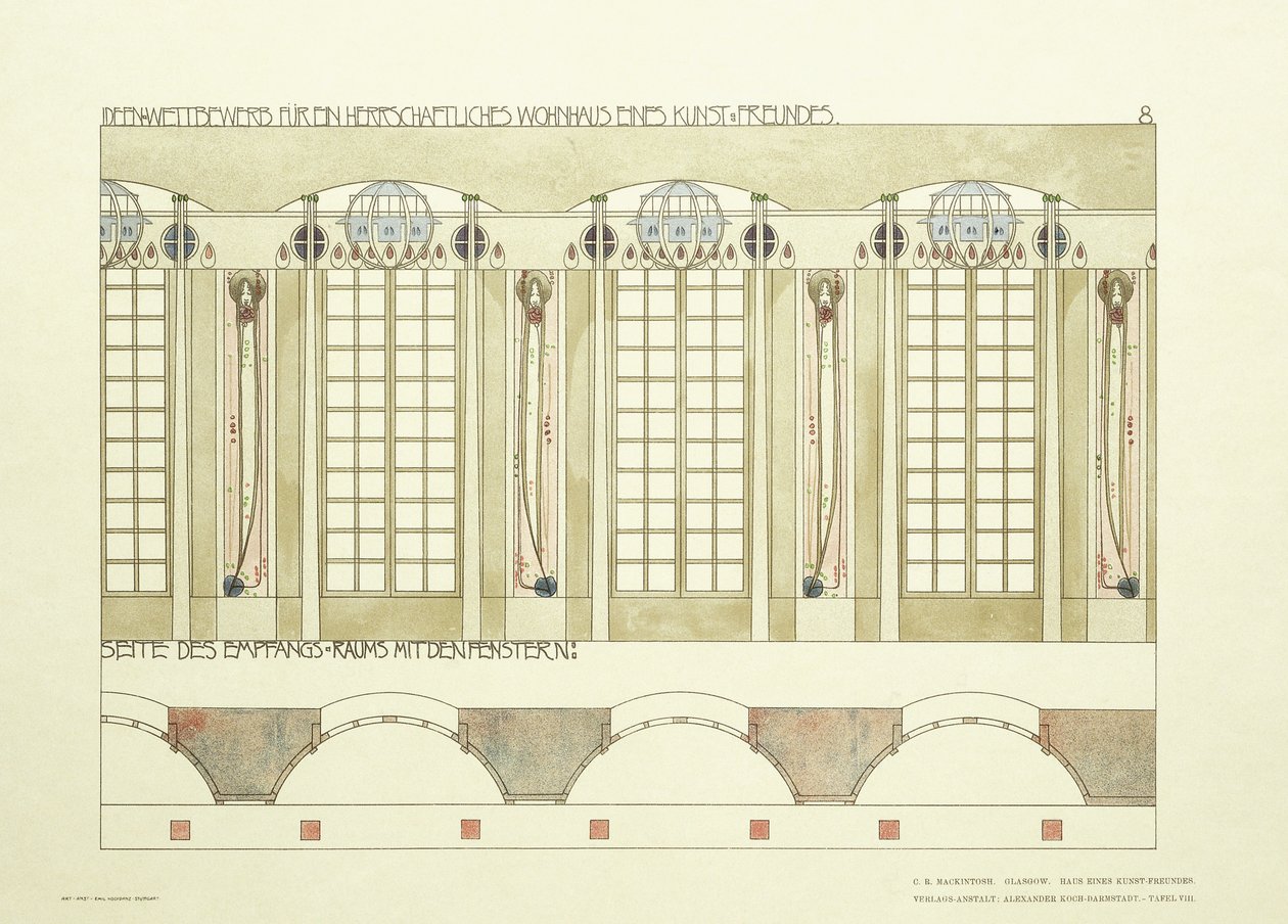 Salle de réception et de musique, c.1901 - Charles Rennie (after) Mackintosh