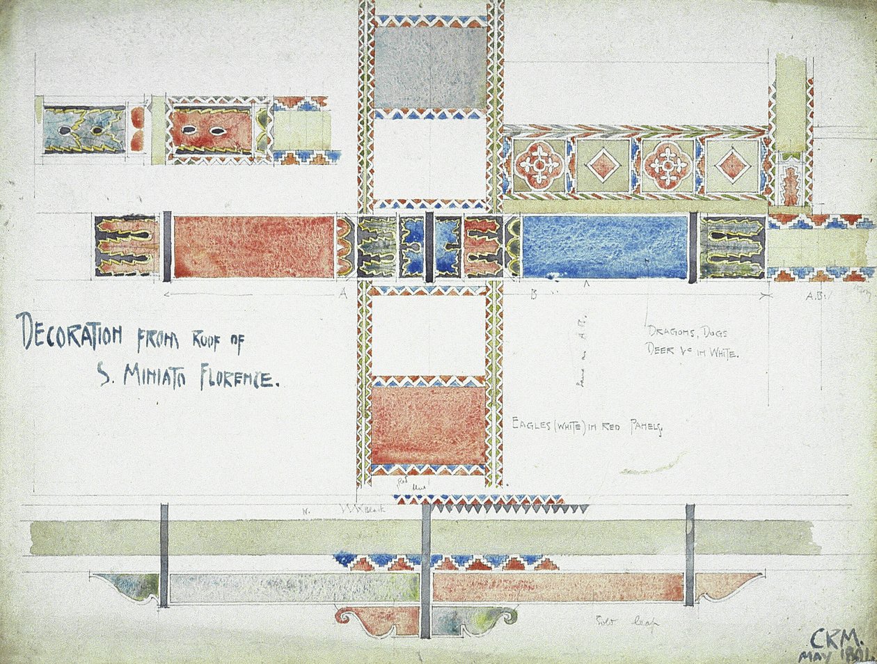 Décoration du toit de S. Miniato, Florence, 1891 - Charles Rennie Mackintosh
