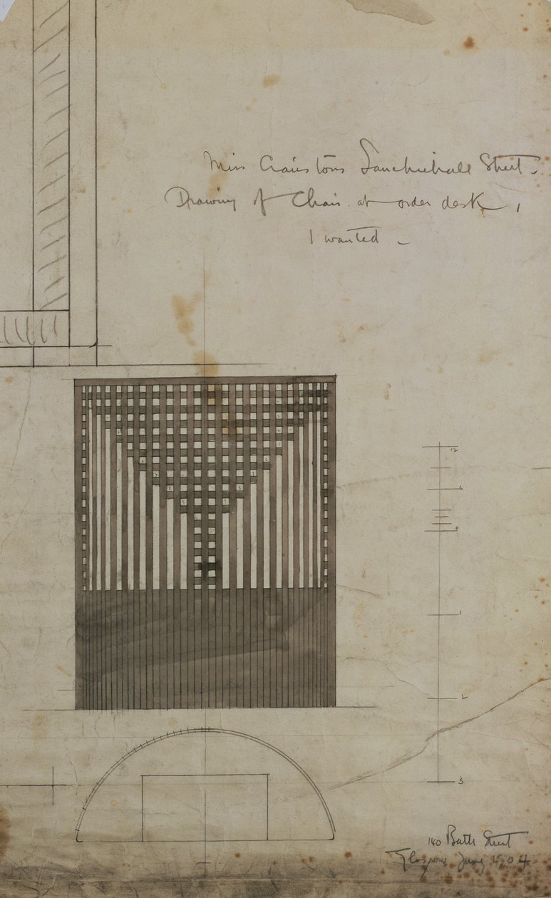 Conception pour une chaise tonneau - Charles Rennie Mackintosh