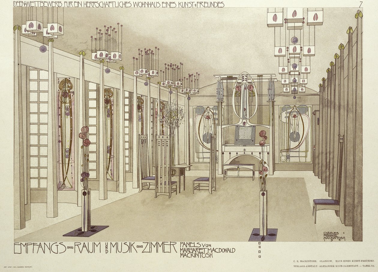Design pour une salle de musique, vers 1901 - Charles Rennie Mackintosh