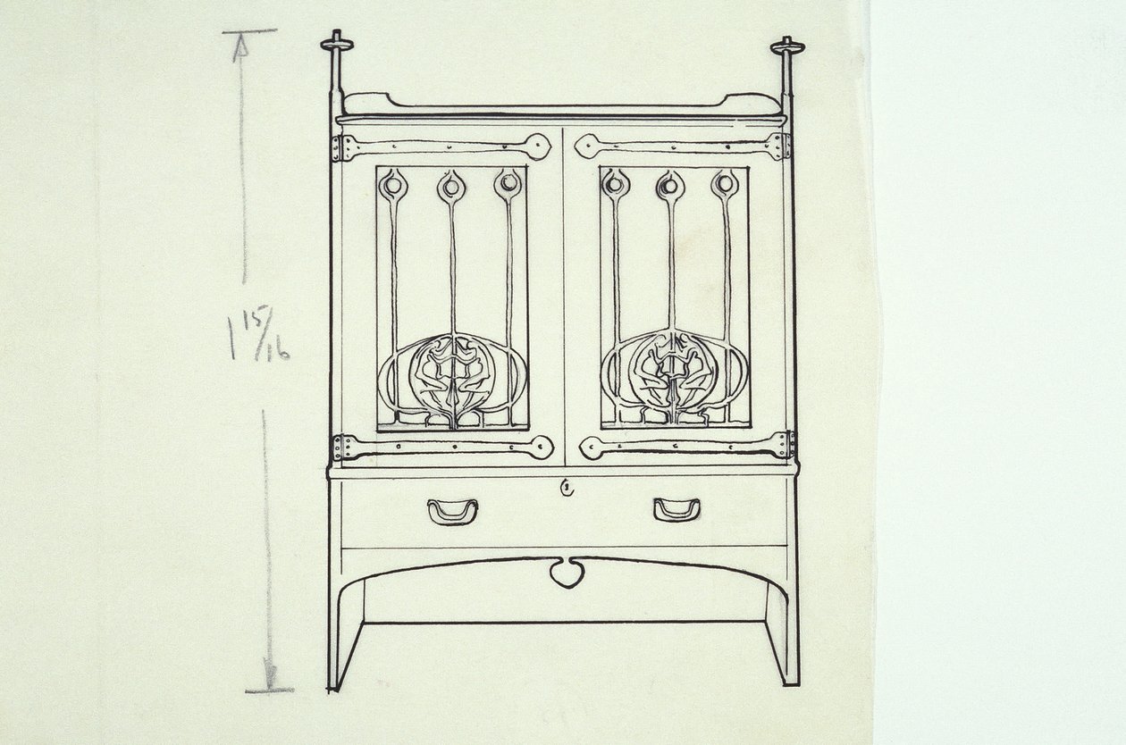 Dessin au trait de mobilier (une coiffeuse), c.1910 - Charles Rennie Mackintosh