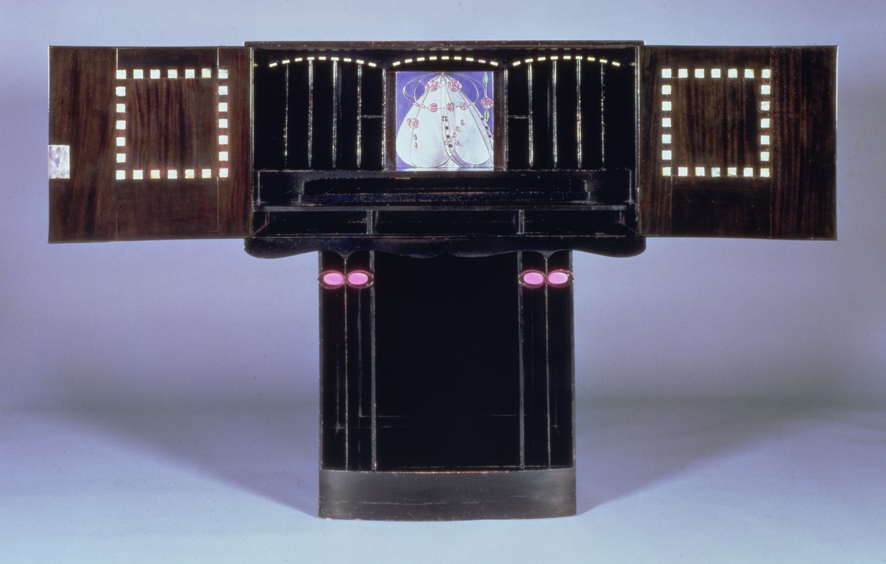 Bureau pour Hill House, Helensburgh, c.1902 (ouvert) - Charles Rennie Mackintosh