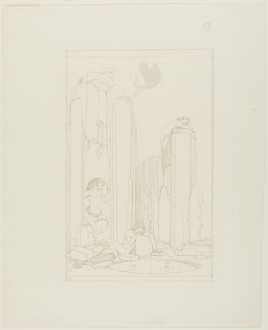 Narcisse au bord de la piscine ; illustration pour "Le Disciple" d