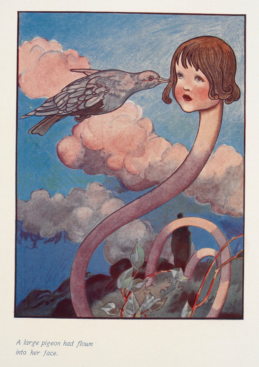 Un grand pigeon avait volé dans son visage. Alice avec un long cou. - Charles Robinson