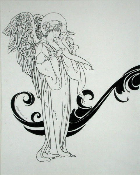 Ange et bébé, illustration de 