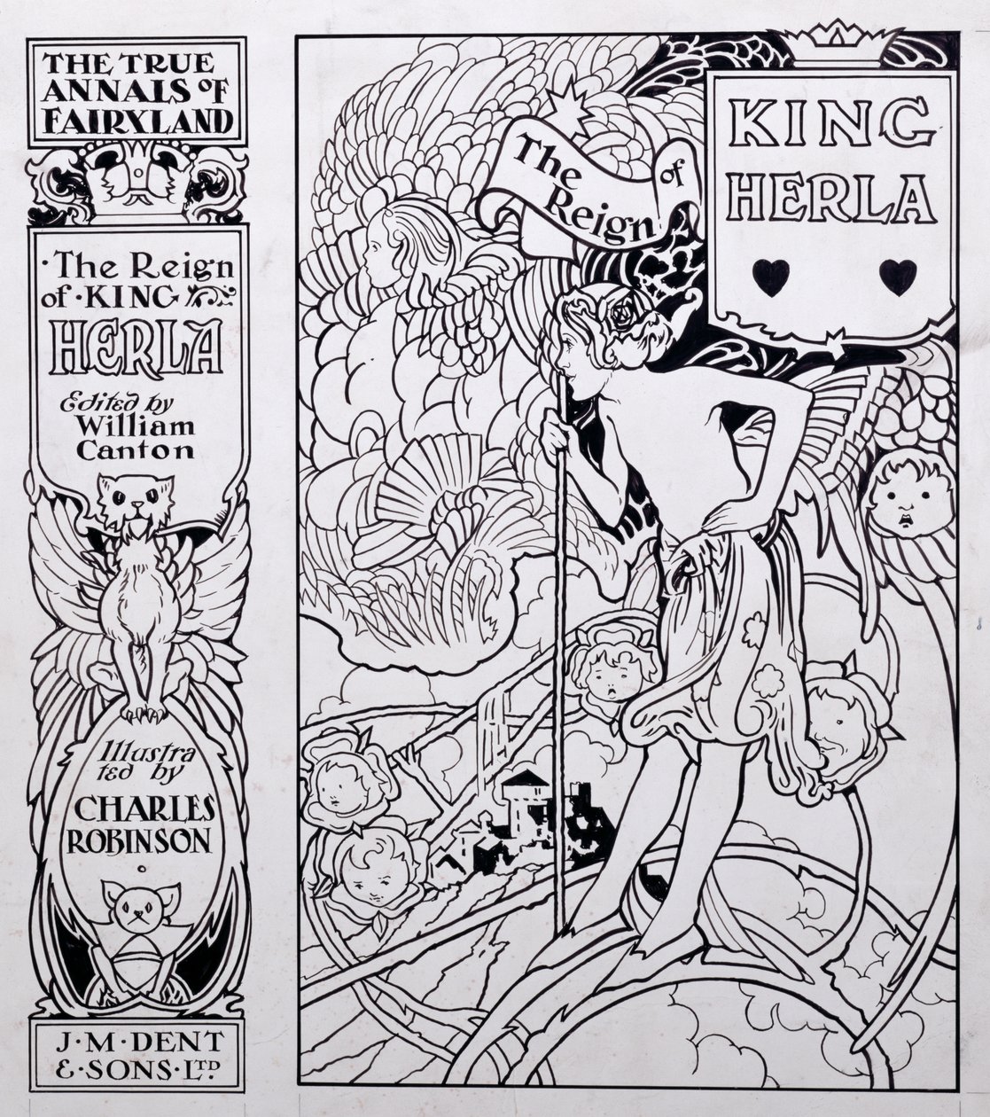 Illustration de couverture pour Les Véritables Annales du Pays des Fées, Le Règne du Roi Herla, édité par William Canton, publié en 1900 - Charles Robinson