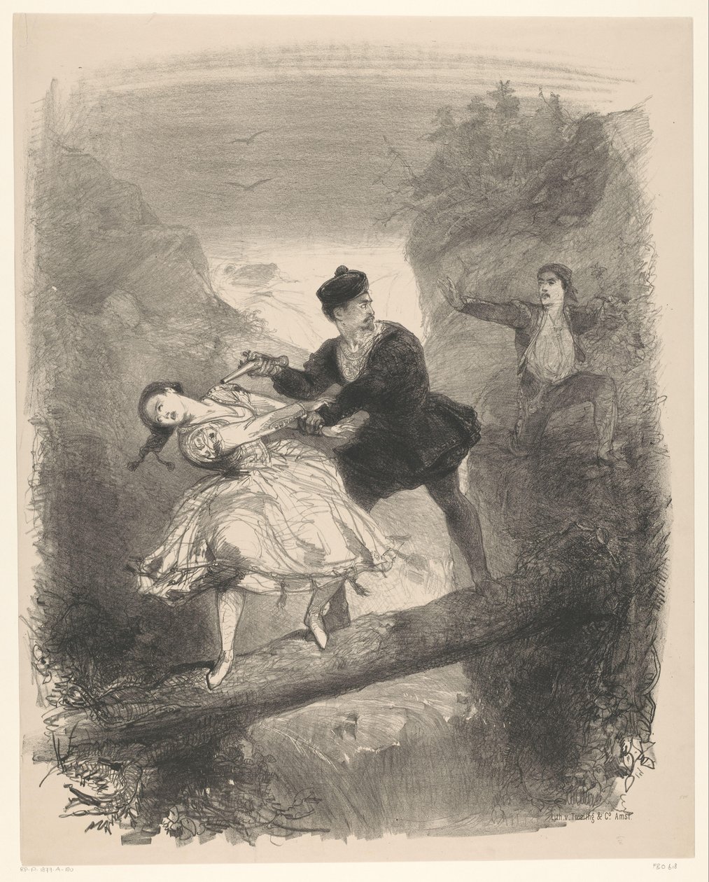 Scène de ballet avec homme et femme au-dessus d