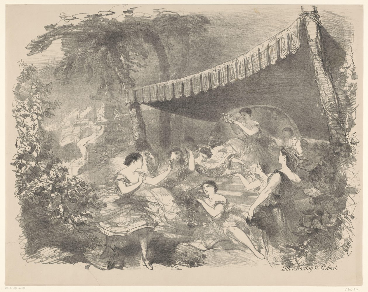 Scène de ballet avec des nymphes - Charles Rochussen