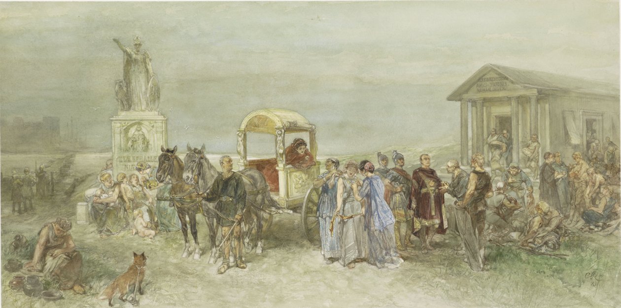 Place du marché avec Romains et Bataves - Charles Rochussen