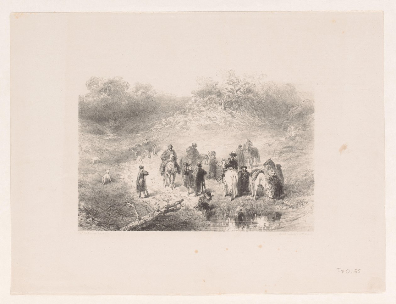 Cavaliers dans un paysage de dunes - Charles Rochussen