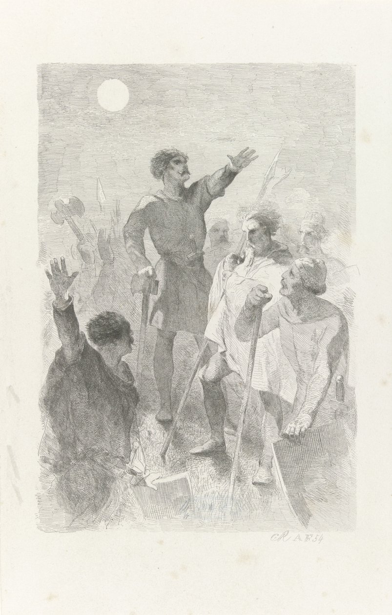 Wilfried entouré de ses guerriers - Charles Rochussen