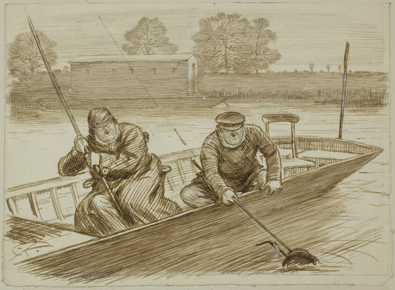 Scène de pêche - Charles Samuel Keene