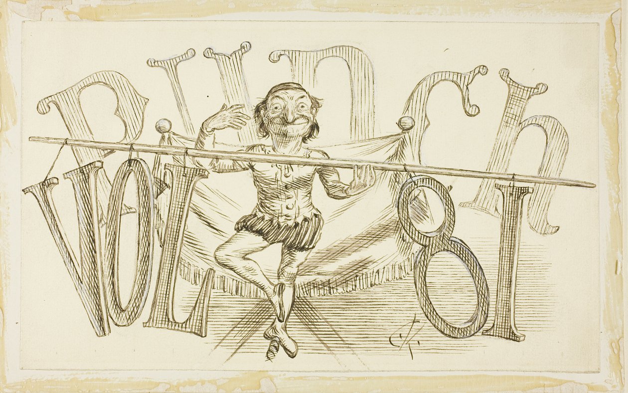 Étude pour la page de titre de Punch, Volume 81 - Charles Samuel Keene