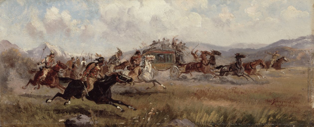 Sioux attaquant une diligence, 1909 - Charles Schreyvogel