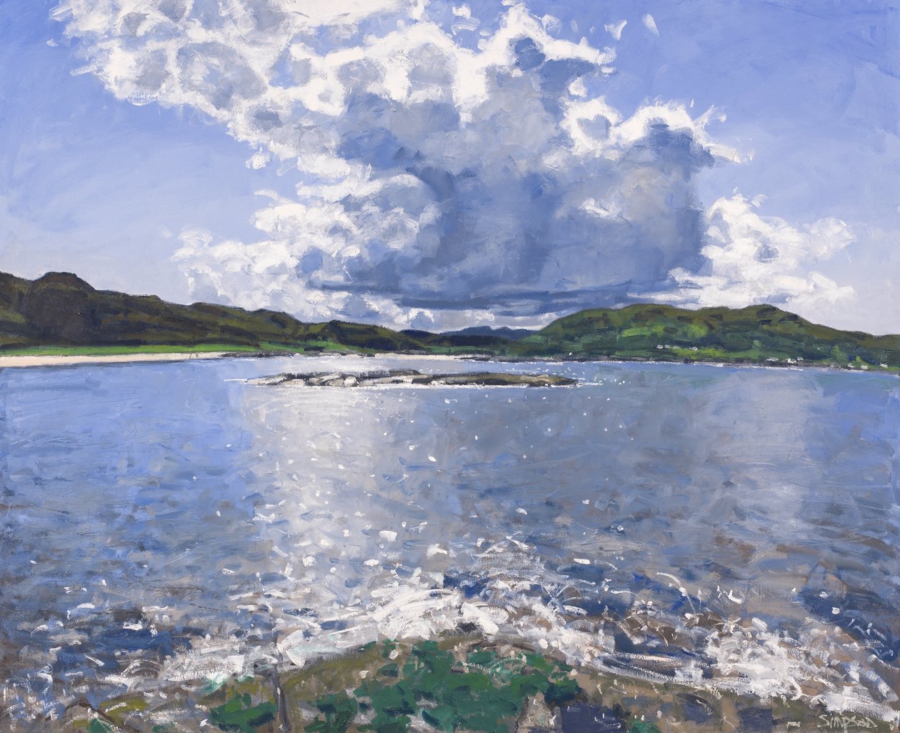 Grand nuage au-dessus de Portuairk, 2017 (huile sur toile) - Charles Simpson