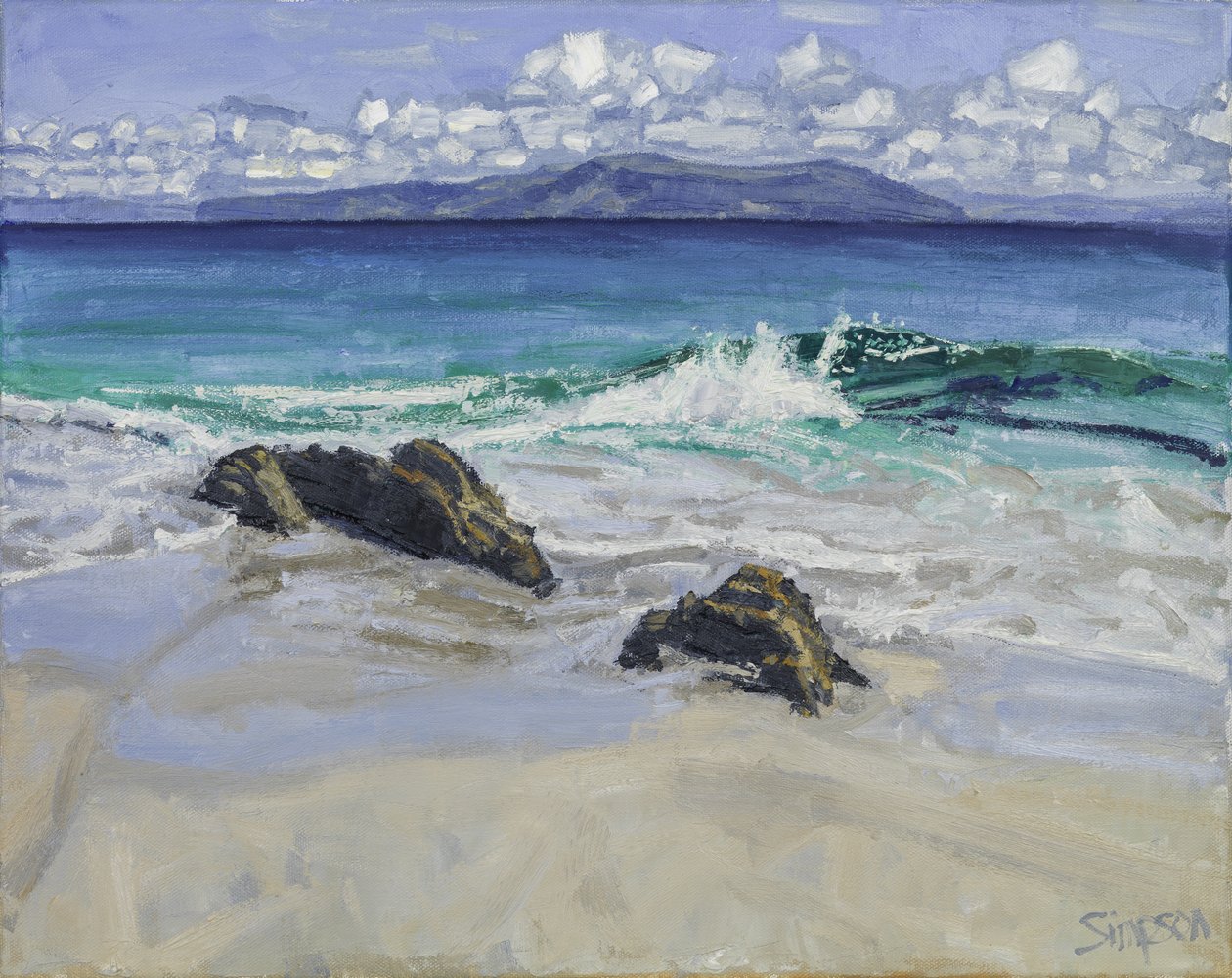 Vague déferlante, 2016 (huile sur toile) - Charles Simpson