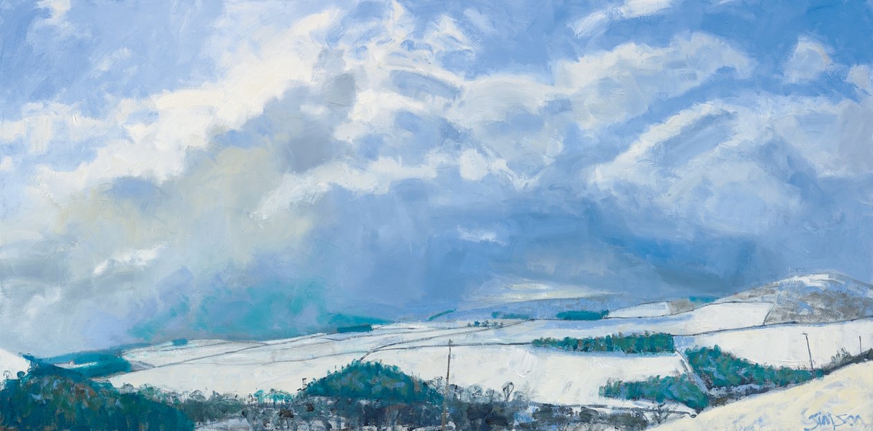 Clouds Gathering over the Hills, 2016 (huile sur toile) - Charles Simpson