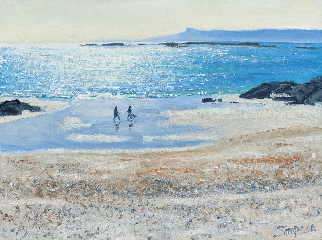 Traverser la plage, 2014 (huile sur toile) - Charles Simpson