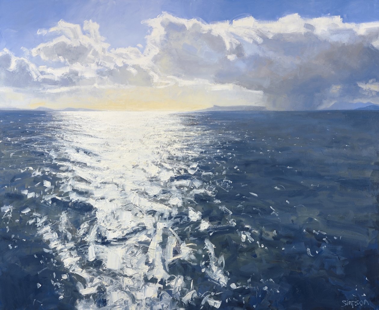 Crossing the Sound, 2015 (huile sur toile) - Charles Simpson