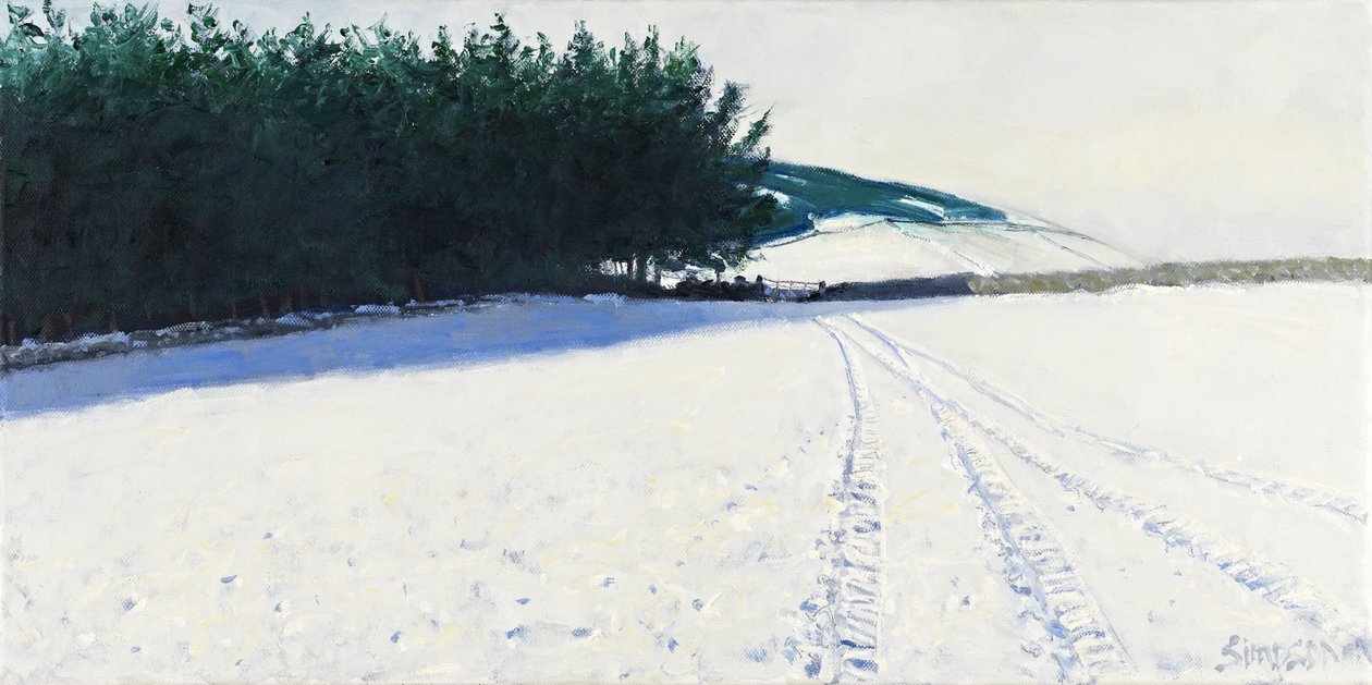 Arbres sombres et neige, 2011 (huile sur toile) - Charles Simpson