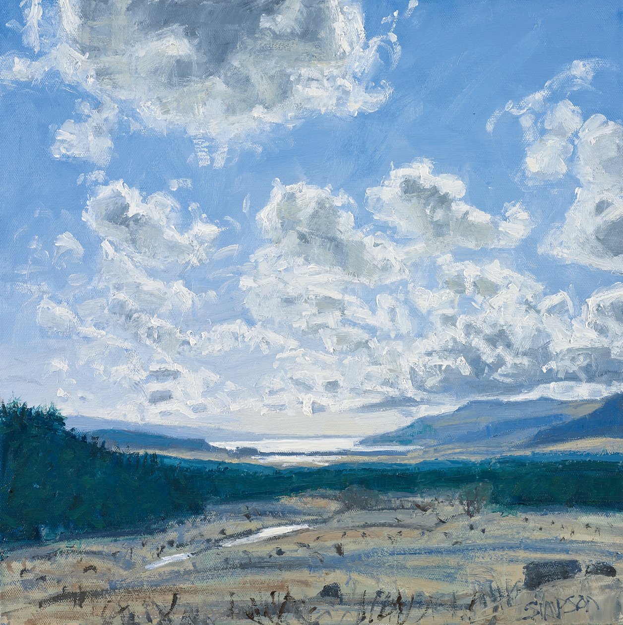 Loch Scridain, Mull, 2013 (huile sur toile) - Charles Simpson
