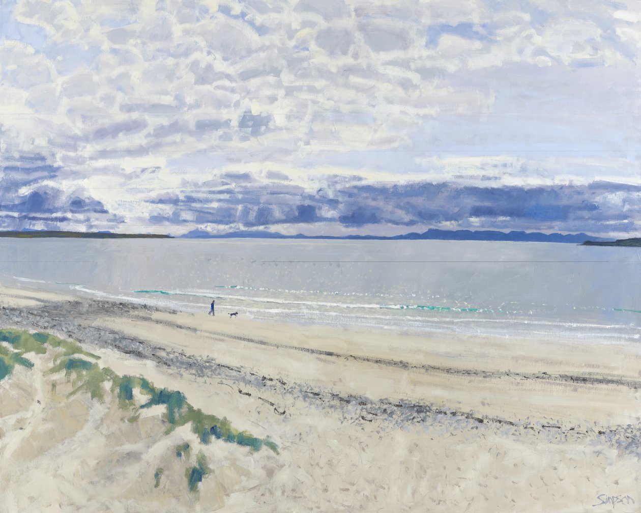 Promeneur et chien, 2012 (huile sur toile) - Charles Simpson