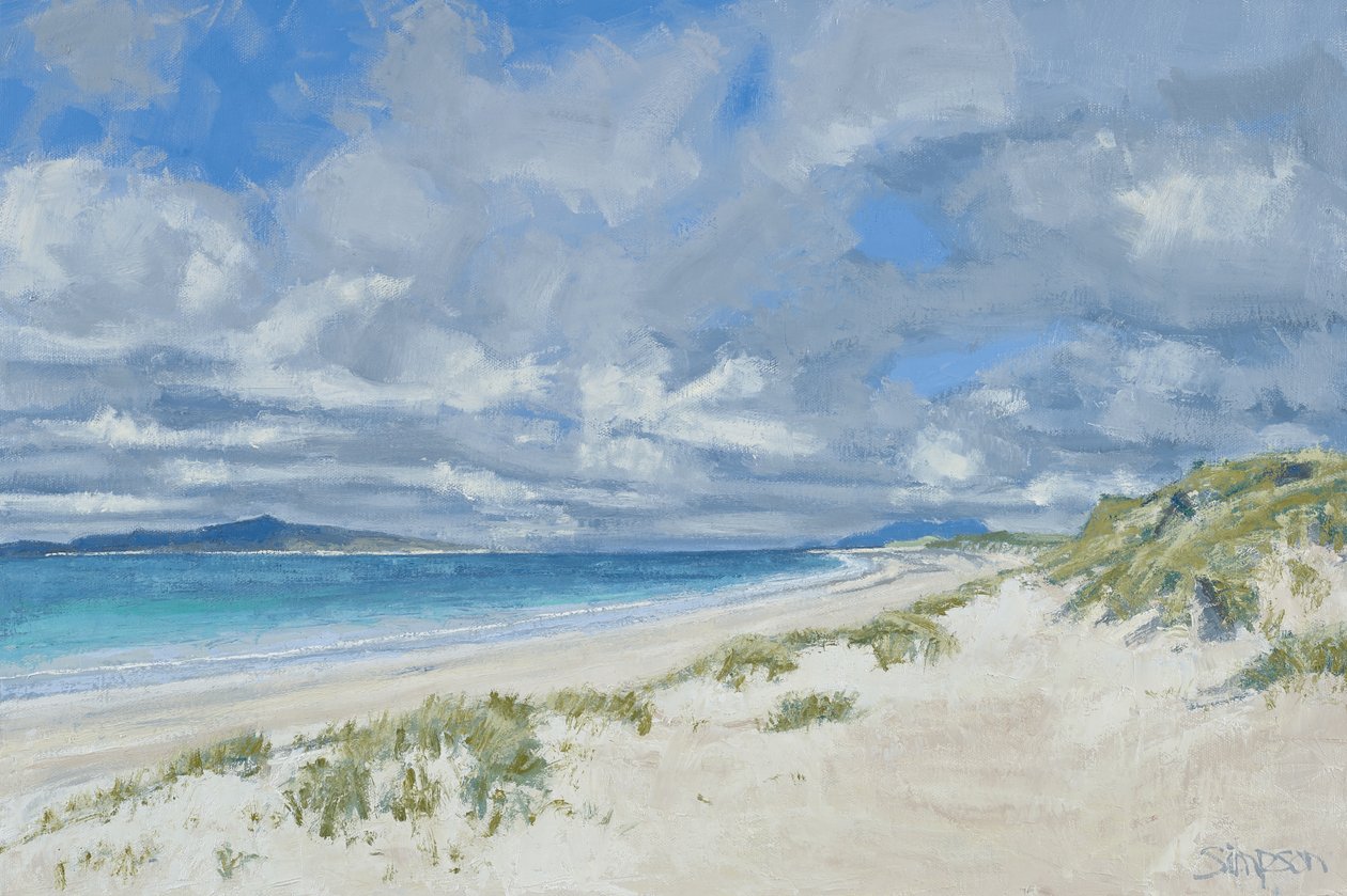West Beach, Berneray, 2013 (huile sur toile) - Charles Simpson