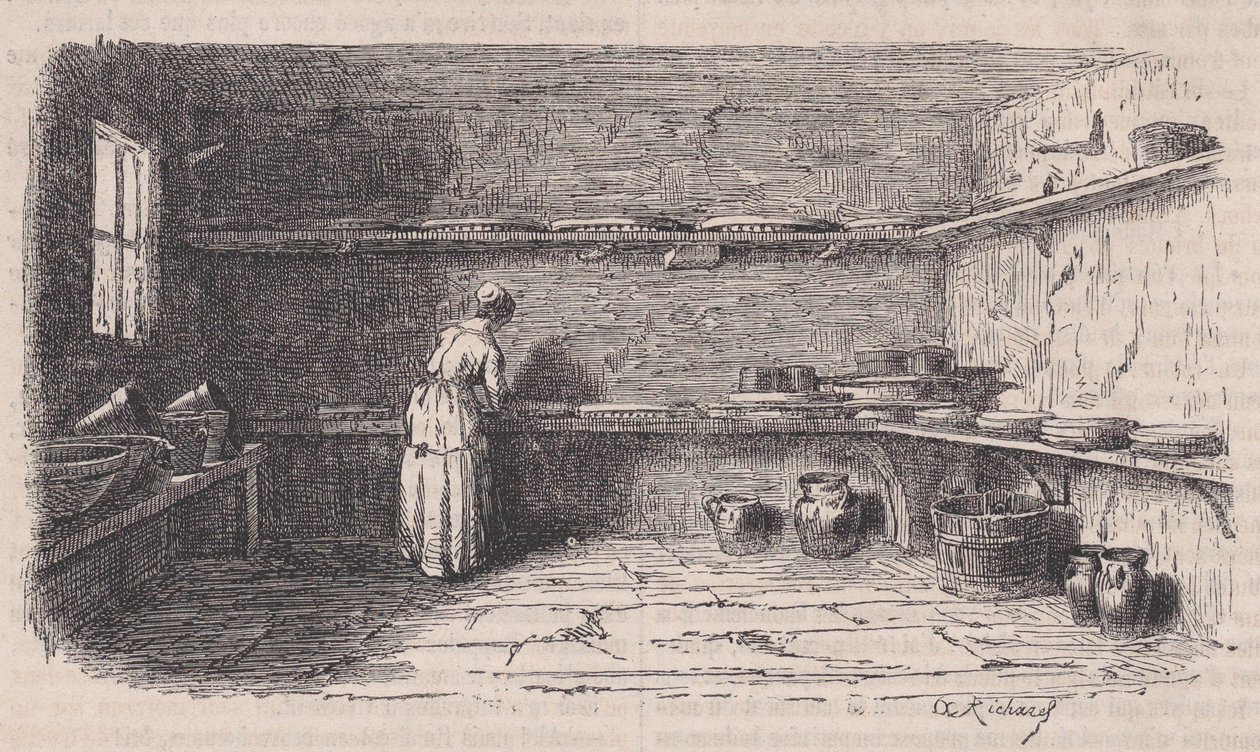 Une laiterie, du Le Magasin Pittoresque (vers 1852) - Charles Tamisier