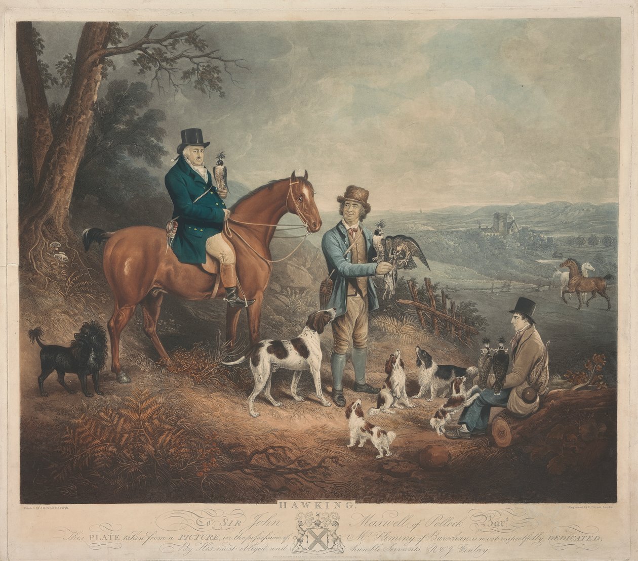 Malcolm Fleming de Barochan 1745-1811. Fauconnerie... - Charles Turner