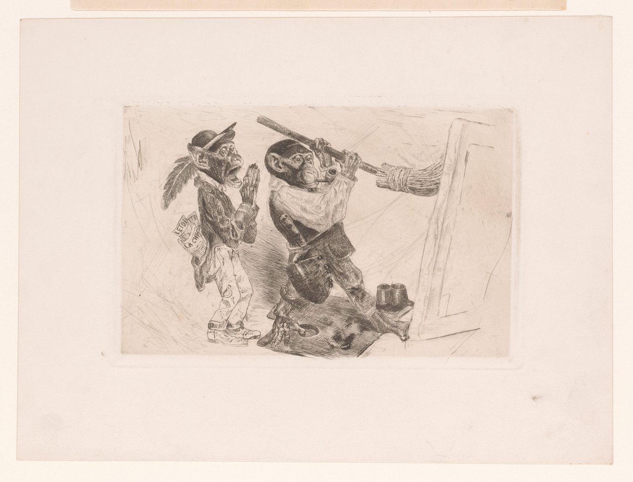 Singe peignant - Charles Verlat