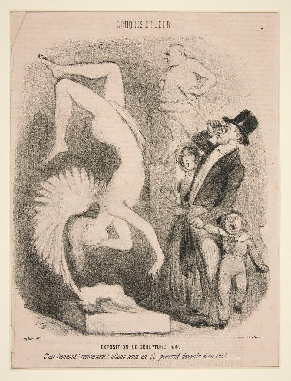 Exposition de Sculpture 1849, de la série Croquis du Jour publiée dans Le Charivari - Charles Vernier
